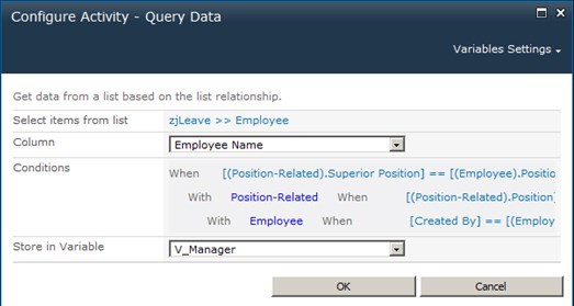Add employees in SharePoint workflow.