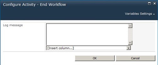 End SharePoint workflow by configuring activity.