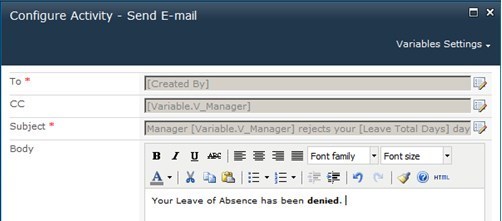 Workflow that handles denied request